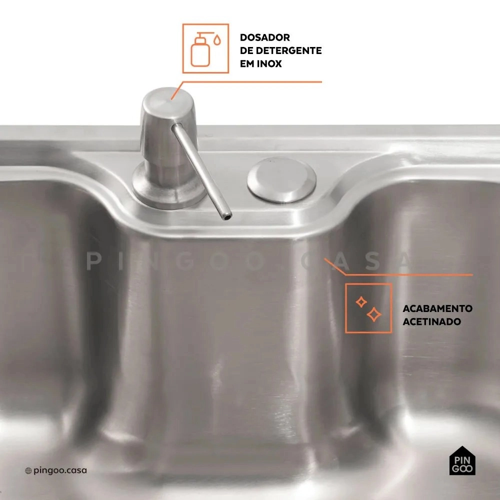 Kit Cuba Para Cozinha e Tábua de Apoio Nawa + Misturador Munim Prata