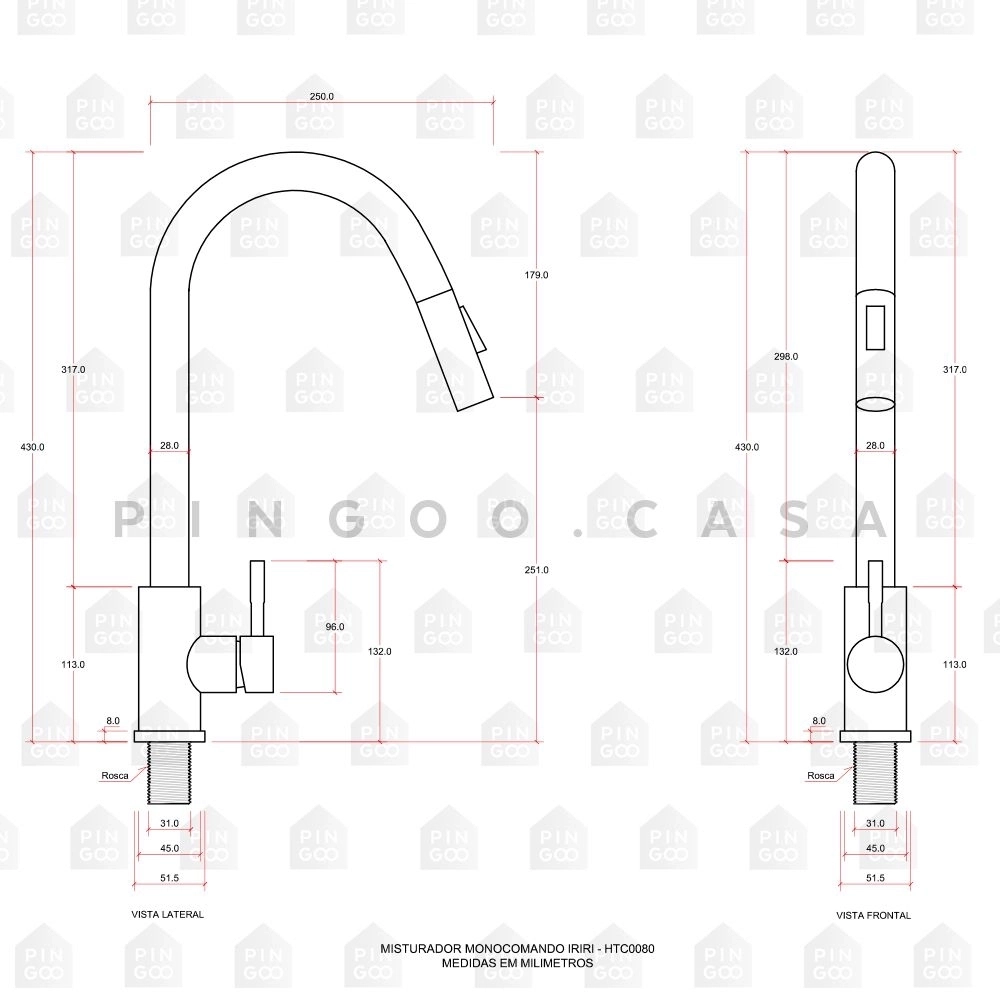 Kit Cuba para Cozinha Gourmet com Acessórios Aruá e Torneira para Cozinha Misturador Monocomando Iriri - Prata