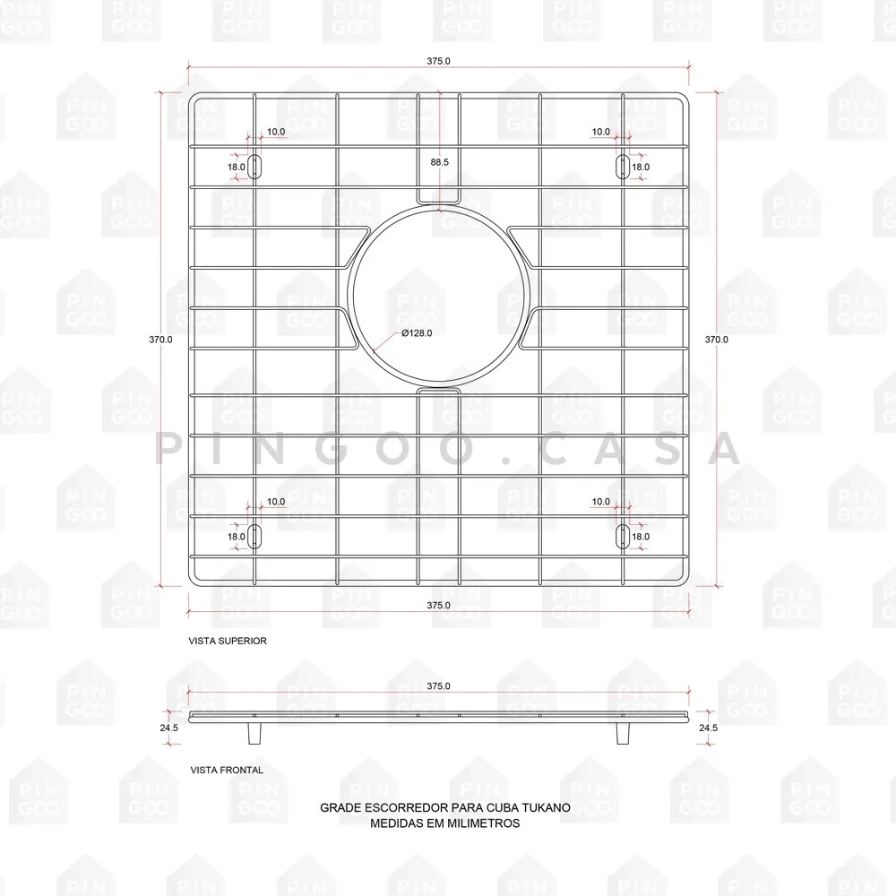 Kit Cuba Para Cozinha Gourmet e Grade de Proteção Tukano