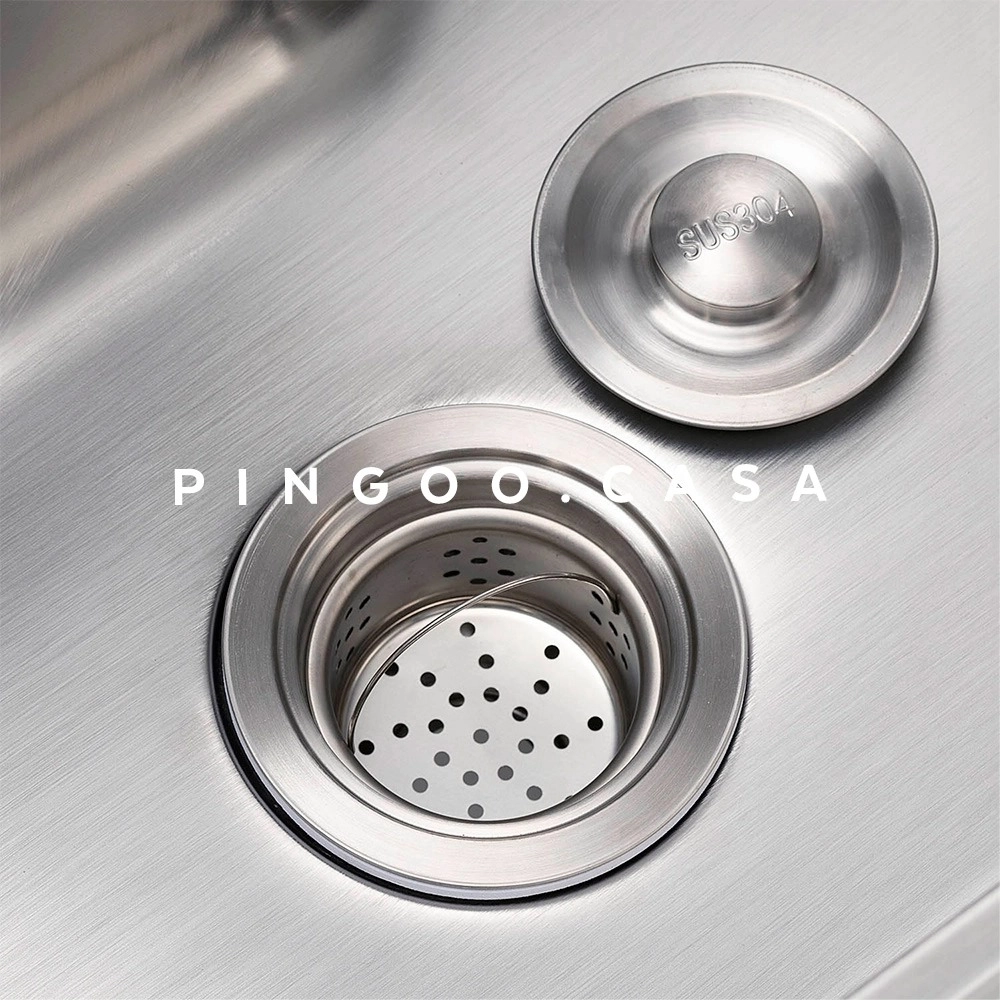 Kit Cuba para Cozinha Gourmet Pia Aço Inox 304 com Acessórios e Tábua de Corte Borari Prata