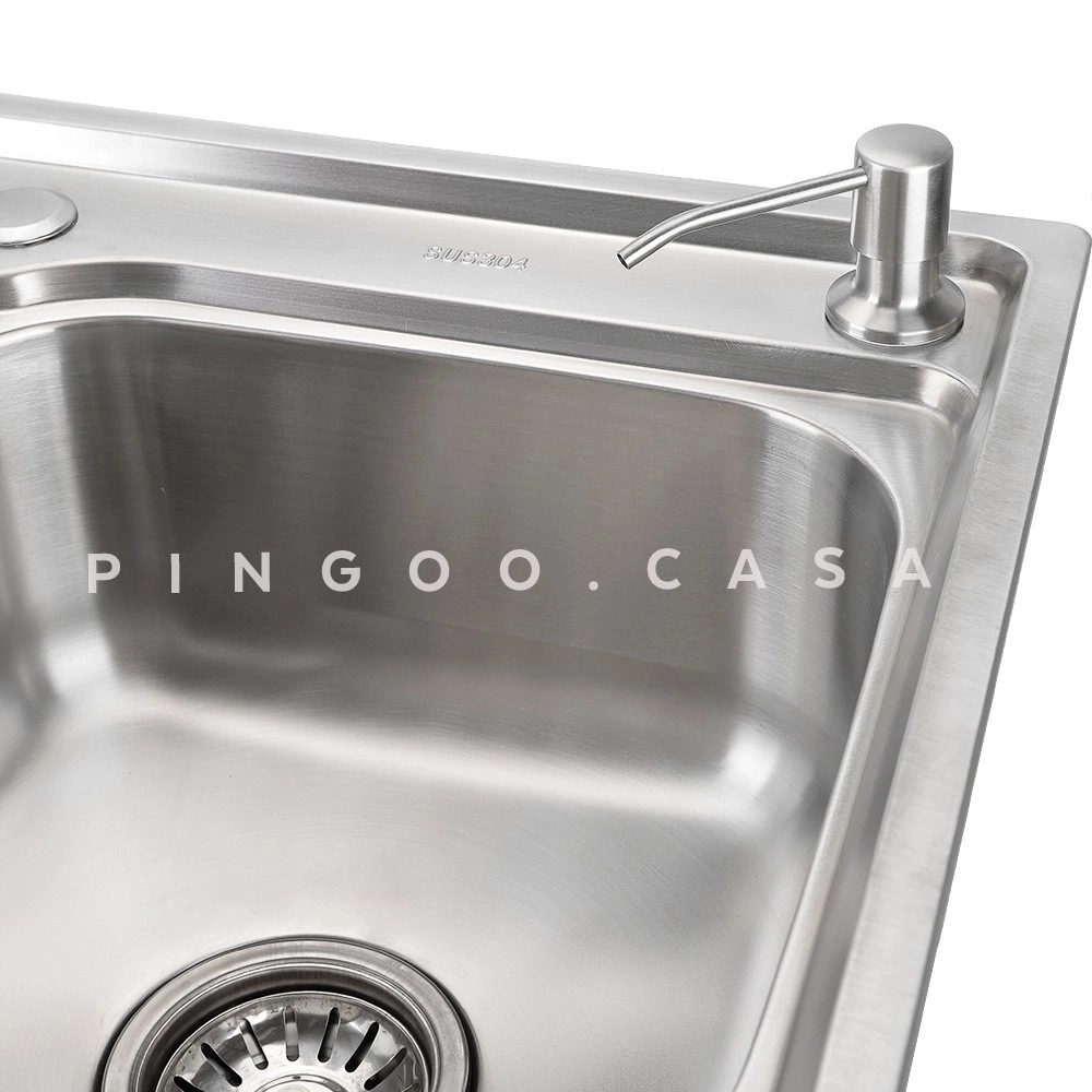 Kit Cuba para Cozinha Gourmet Pia Dupla Aço Inox com Acessórios e Tábua de Corte e Lixeira 5L Ticunas Prata