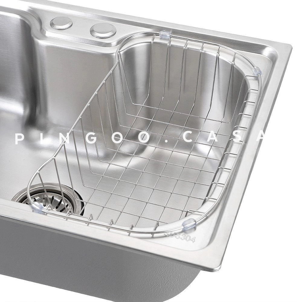 Kit Cuba para Cozinha Pia Inox Com Acessórios e Tábua Carajás e Torneira Gourmet Monocomando Munim - Prata e Preto