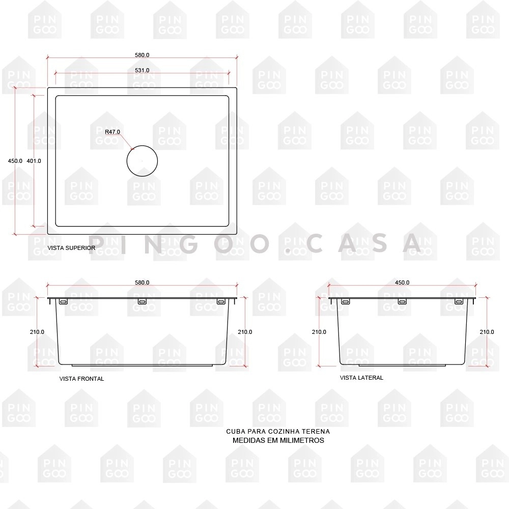 Kit Cuba para Cozinha Terena 58 cm e Torneira Misturador Monocomando em Aço Inox Iriri - Prata
