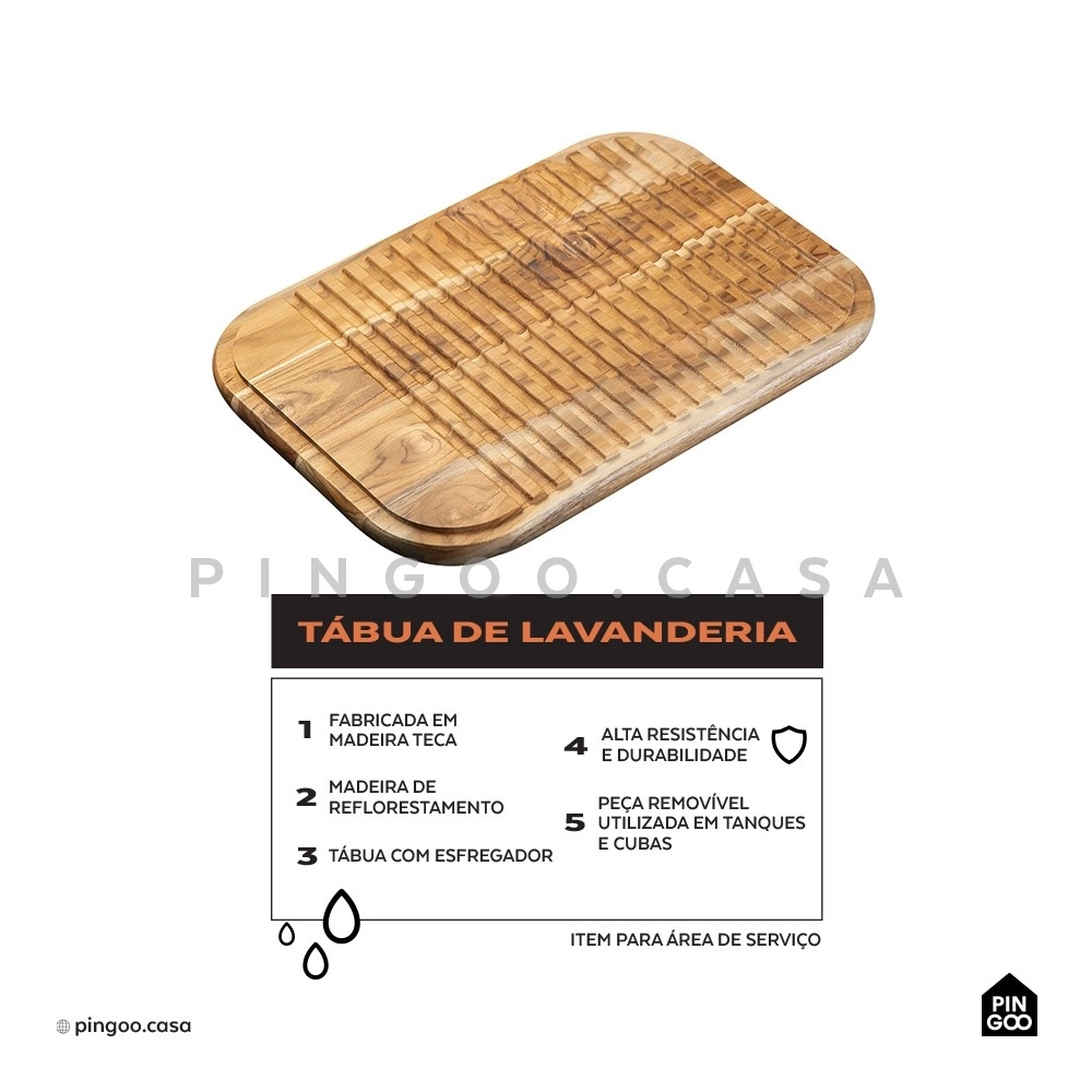 Kit Cuba Quadrada Aimoré e Tábua Para Lavanderia Prata