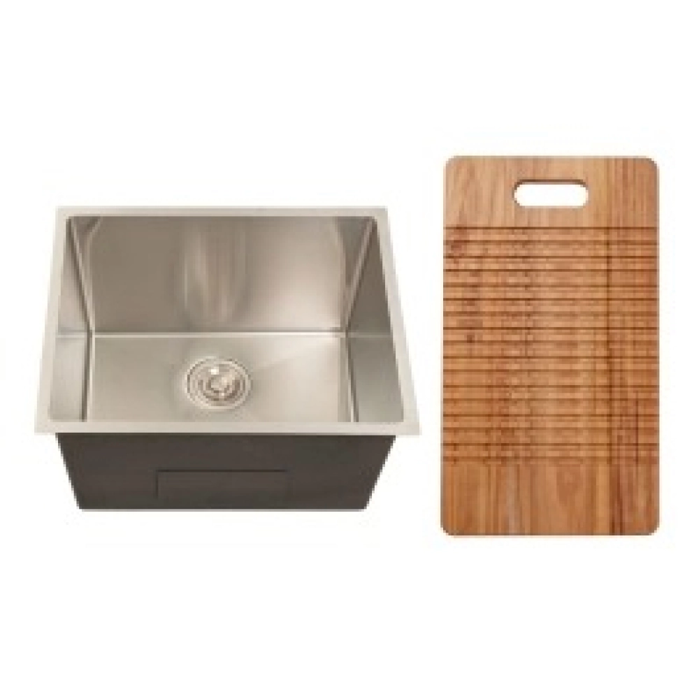 Kit Tanque Aço Inox 304 e Tábua de Apoio Manaxos Prata