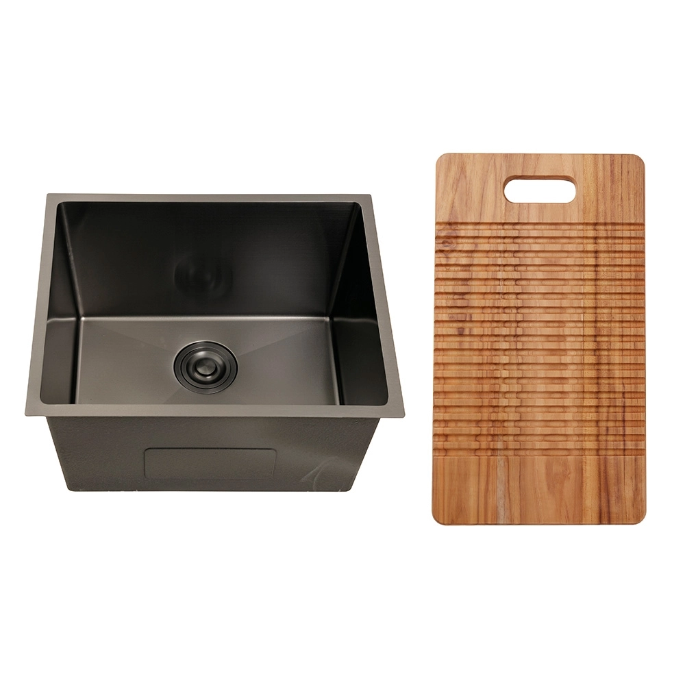 Kit Tanque Aço Inox 304 e Tábua de Apoio Manaxos Preto