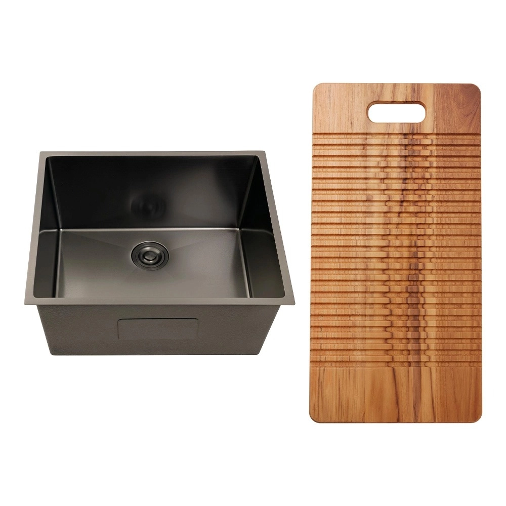 Kit Tanque Aço Inox 304 e Tábua de Apoio Pacajás Preto