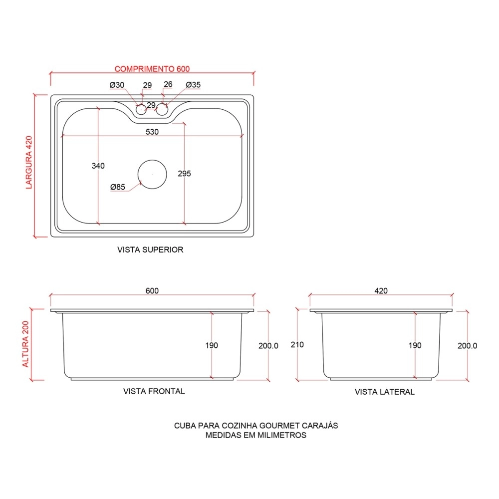 Kit Tanque Aço Inox Atikum e Kit Cuba Para Cozinha Carajás Prata