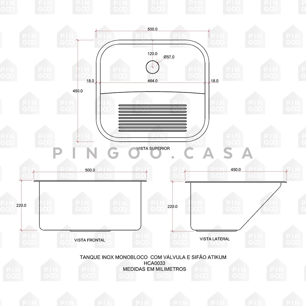 Kit Tanque Aço Inox Atikum e Torneira Paranaíba Prata