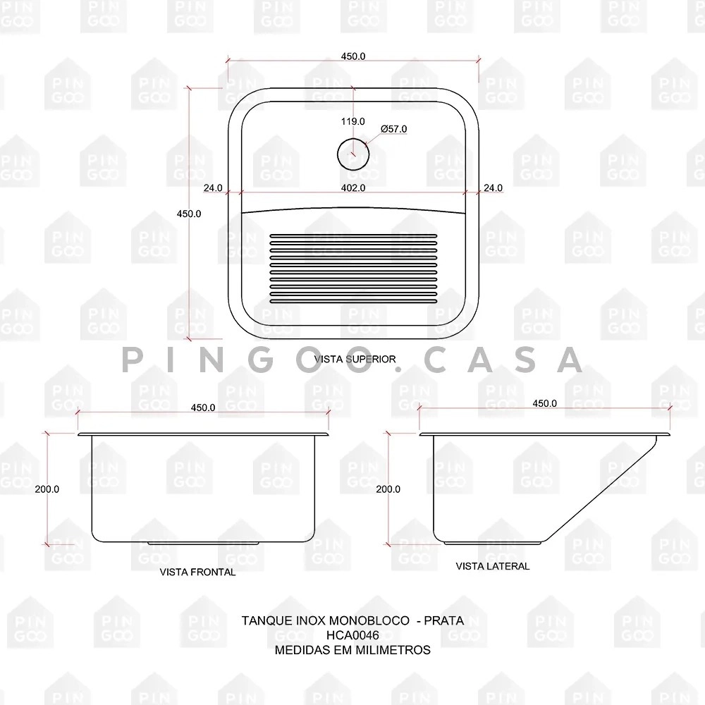 Kit Tanque Aço Inox e Kit Cuba Para Cozinha Nawa Prata