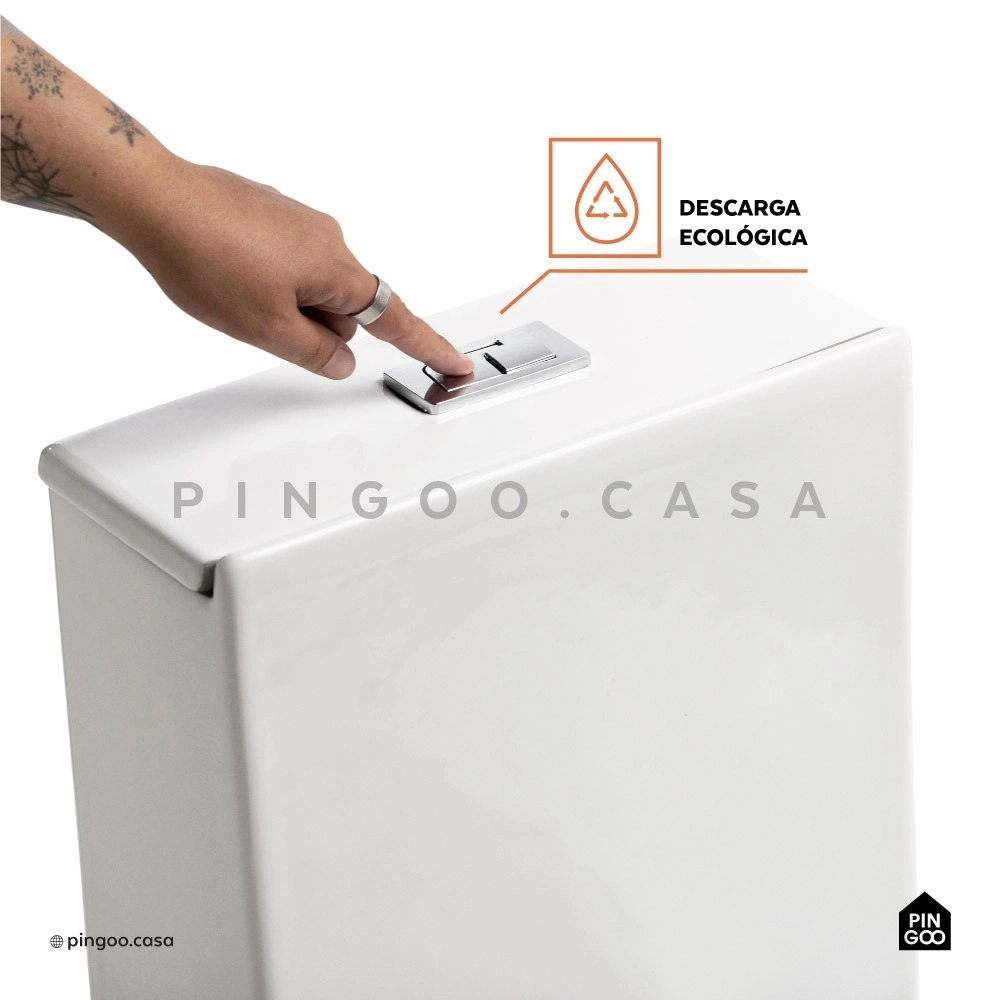 Kit Vaso Sanitário Monobloco Amazonita e Ducha Higiênica para Banheiro Apa - Branco e Prata