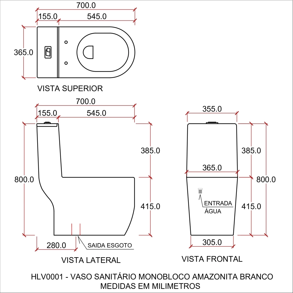 Kit Vaso Sanitário Monobloco Amazonita e Ducha Higiênica para Banheiro Apa - Cinza e Preto