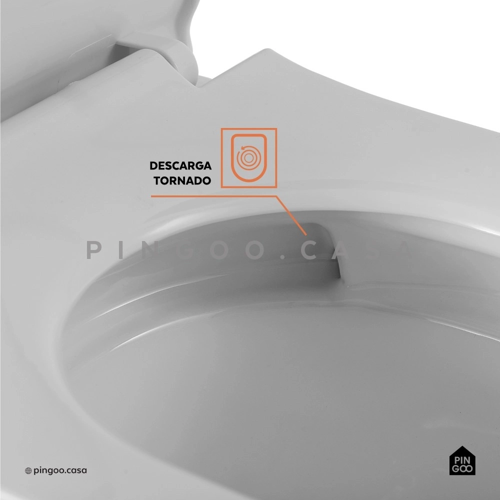 Kit Vaso Sanitário Monobloco Amazonita e Ducha Higiênica para Banheiro Jacuí - Branco e Prata