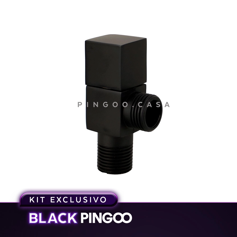 Kit Vaso Sanitário Convencional Tanzanita Branco e Ducha Manual Jacuí Pingoo.casa - Branco e Preto