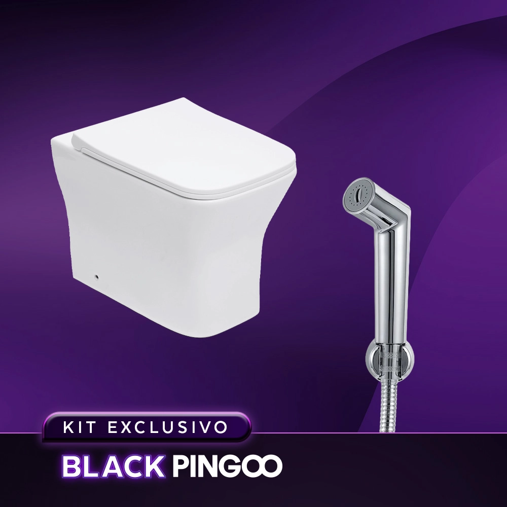 Kit Vaso Sanitário Convencional Turmalina Branco e Ducha Manual Apa Pingoo.casa - Branco e Prata Kit Vaso Sanitário Convencional Turmalina Branco e Ducha Manual Apa Pingoo.casa - Branco e Prata