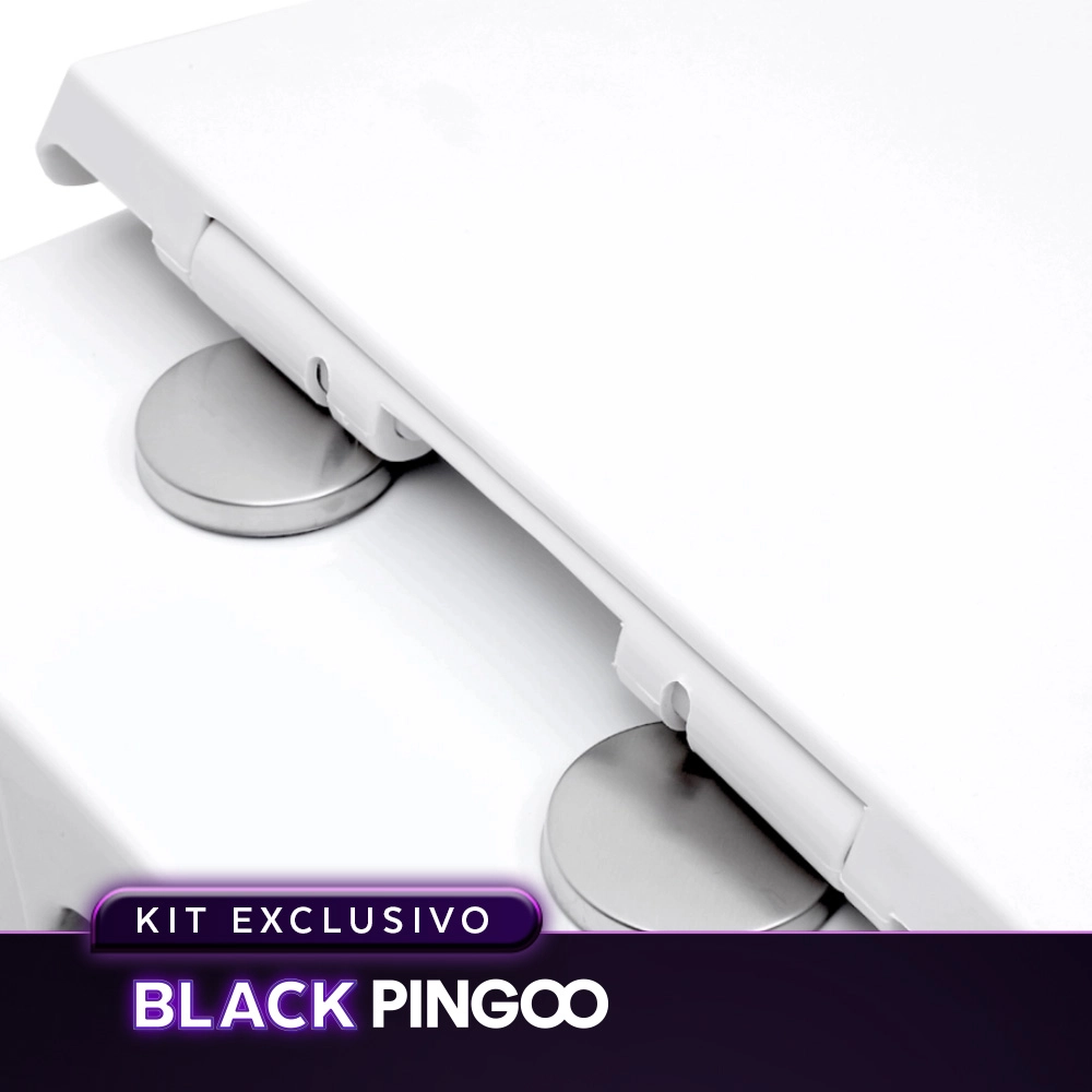 Kit Vaso Sanitário Convencional Turmalina Branco e Ducha Manual Jacuí Pingoo.casa - Branco e Prata