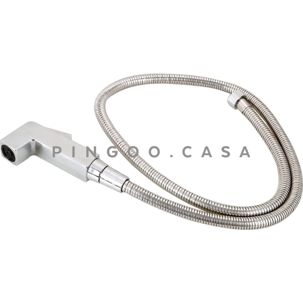 Kit Vaso Sanitário Monobloco Caixa Acoplada Barita e Ducha Manual Jacuí Pingoo.casa - Branco e Prata