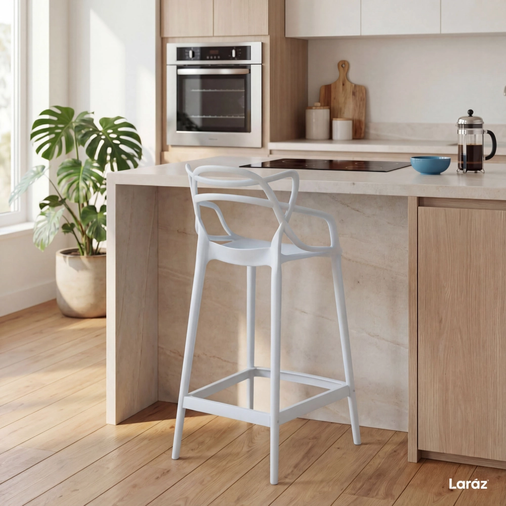 Banqueta média para bancada Master Allegra em Polipropileno 66 cm - Branco