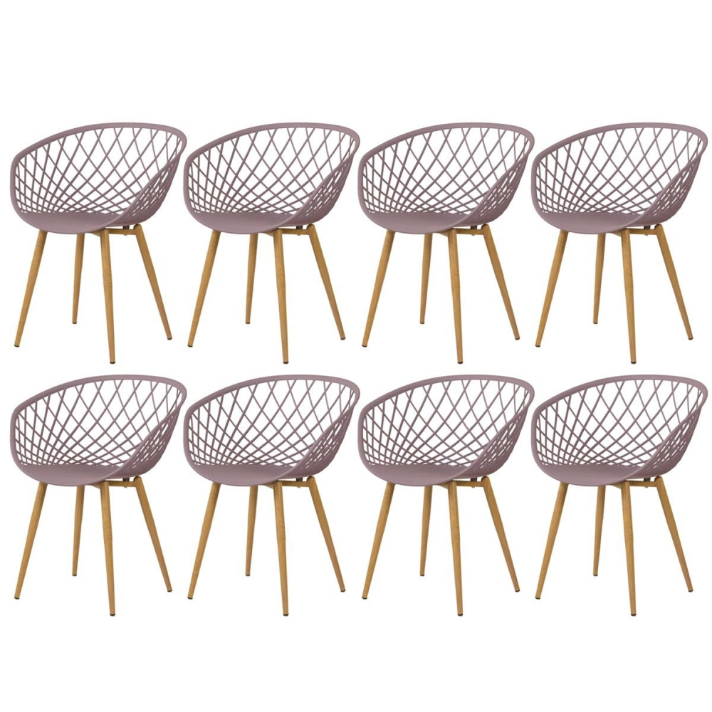 Kit 8 Cadeiras de jantar Clarice Nest com design moderno e anatômico - Fendi