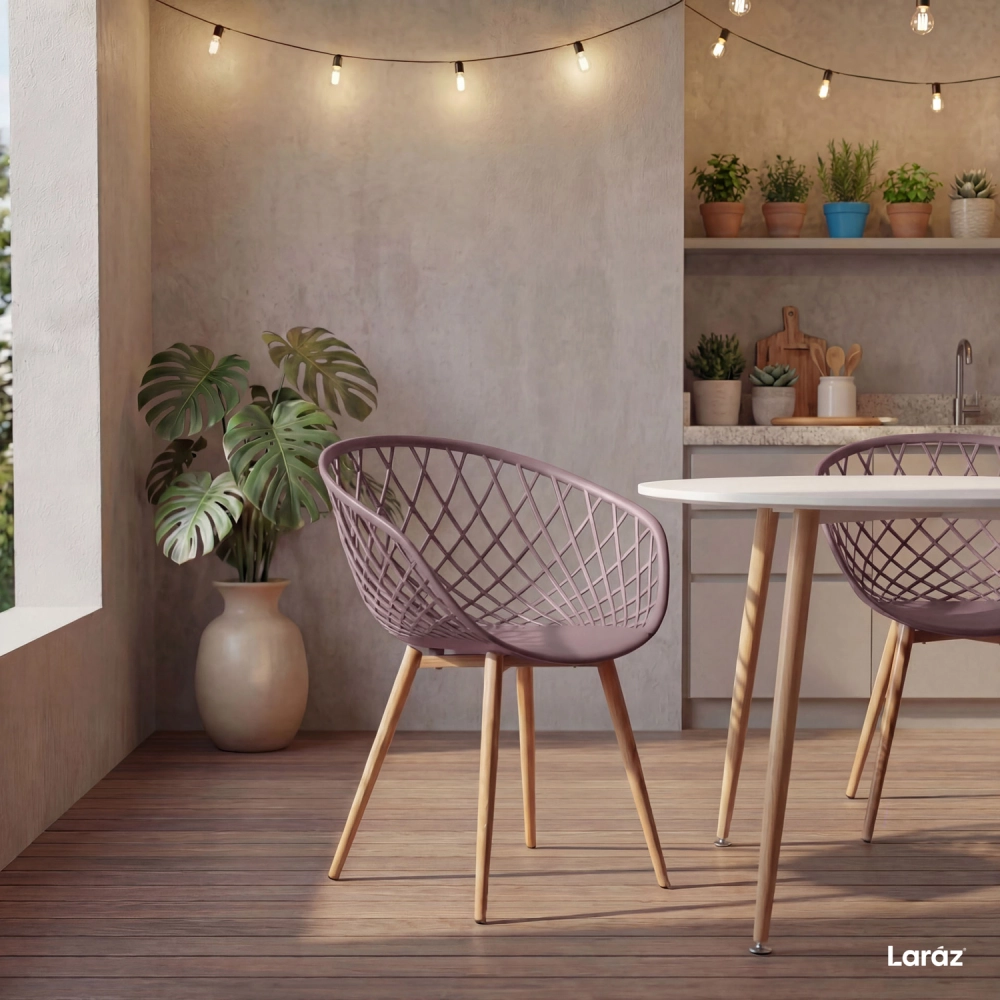 Kit 8 Cadeiras de jantar Clarice Nest com design moderno e anatômico - Fendi