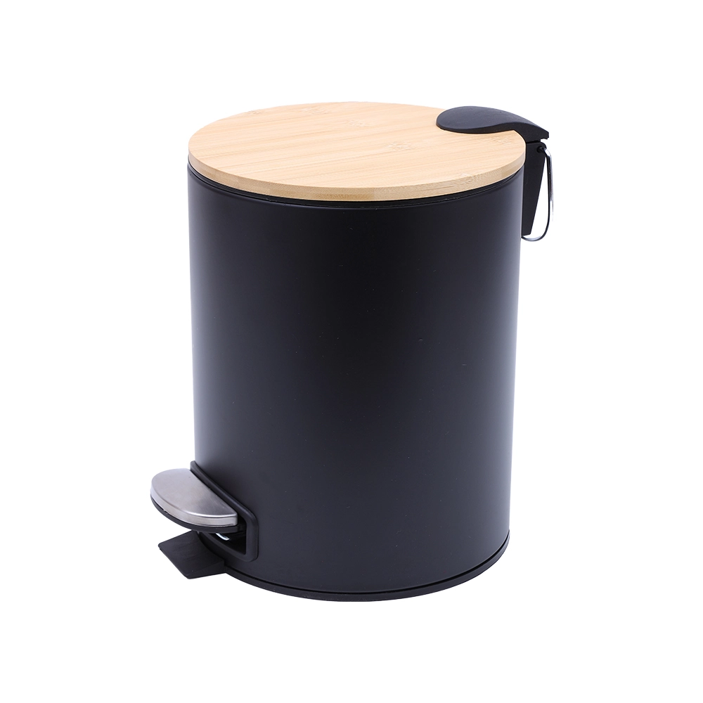 Lixeira com Pedal Bambu Black 3L - Mimo Style