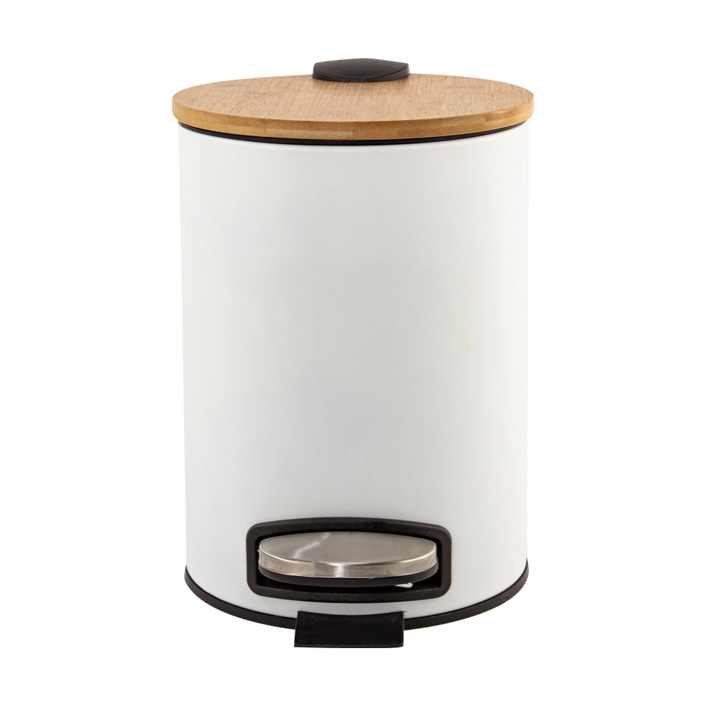 Lixeira com Pedal Bambu White 3L - Mimo Style