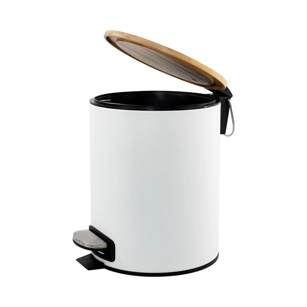 Lixeira com Pedal Bambu White 3L - Mimo Style