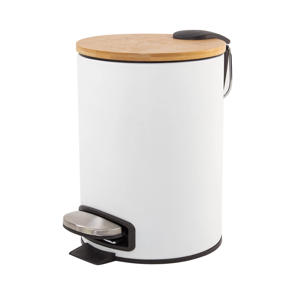 Lixeira com Pedal Bambu White 3L - Mimo Style
