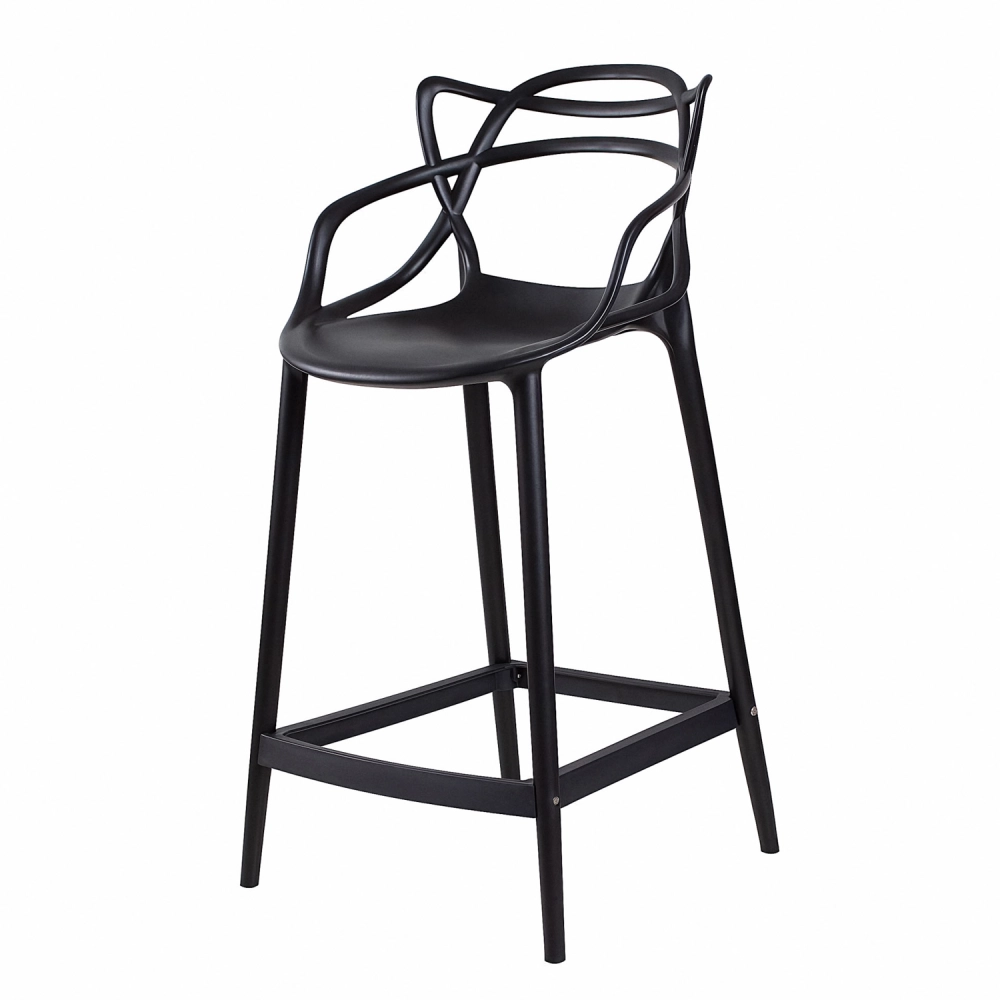 Banqueta média para bancada Master Allegra em Polipropileno 66 cm - Preto