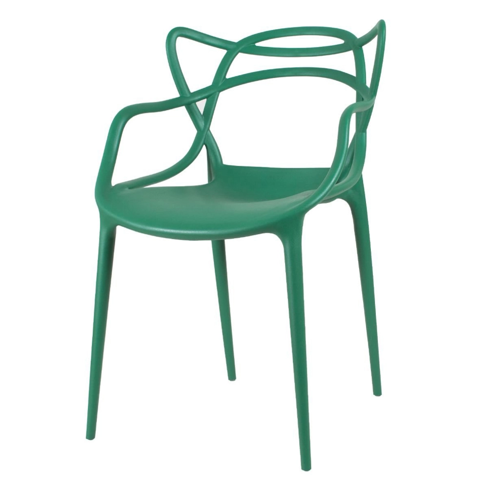 Cadeira de jantar Master Allegra Design Moderno em Polipropileno - Verde escuro
