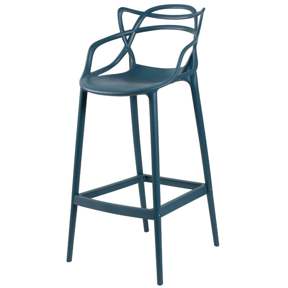Banqueta alta para bancada Master Allegra em Polipropileno 78 cm - Azul petróleo