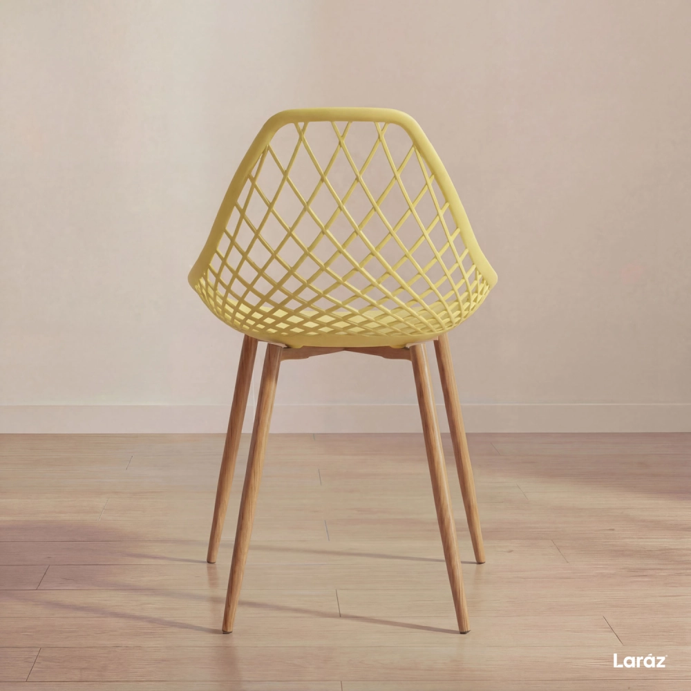 Cadeira de jantar Clarice Cloe com design contemporâneo - Amarelo