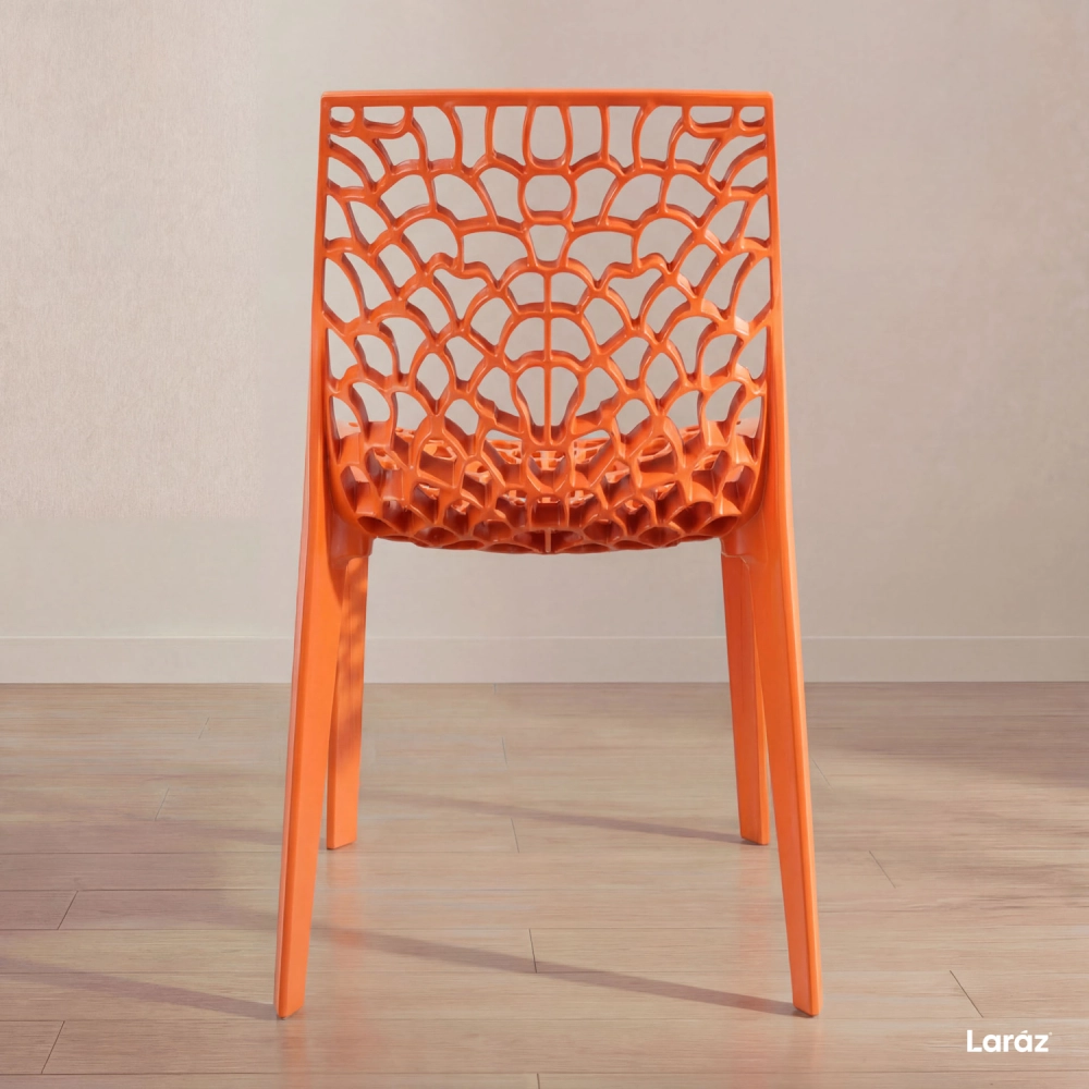 Kit 10 Cadeiras de jantar Gruvyer com design contemporâneo e anatômico - Laranja Kit 10 Cadeiras de jantar Gruvyer com design contemporâneo e anatômico - Laranja