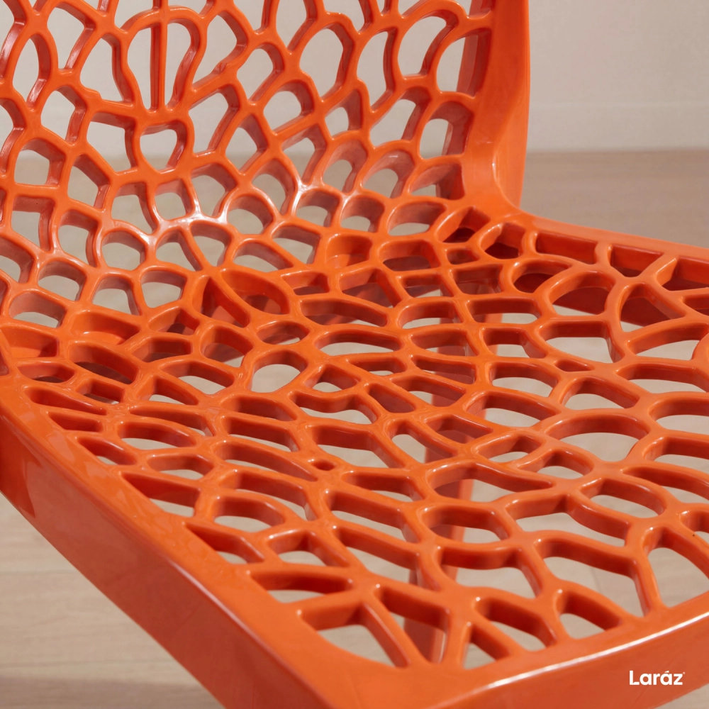 Kit 12 Cadeiras de jantar Gruvyer com design contemporâneo e anatômico - Laranja
