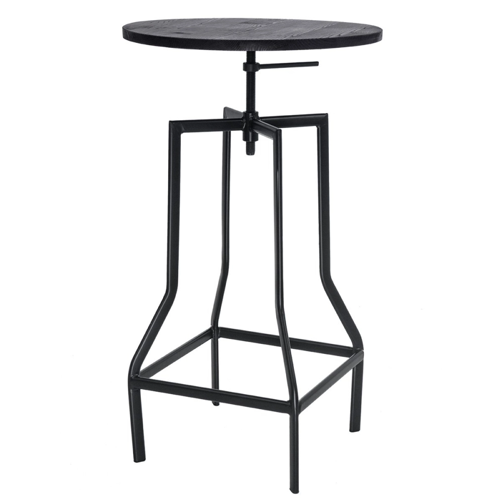 Mesa alta para bistro e bar com tampo de madeira Turner - Preto Mesa alta para bistro e bar com tampo de madeira Turner - Preto