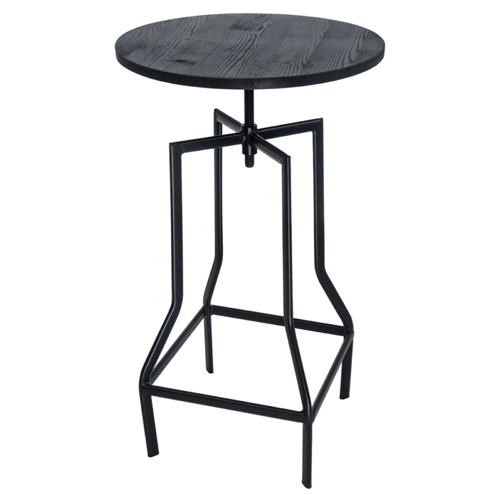 Mesa alta para bistro e bar com tampo de madeira Turner - Preto Mesa alta para bistro e bar com tampo de madeira Turner - Preto