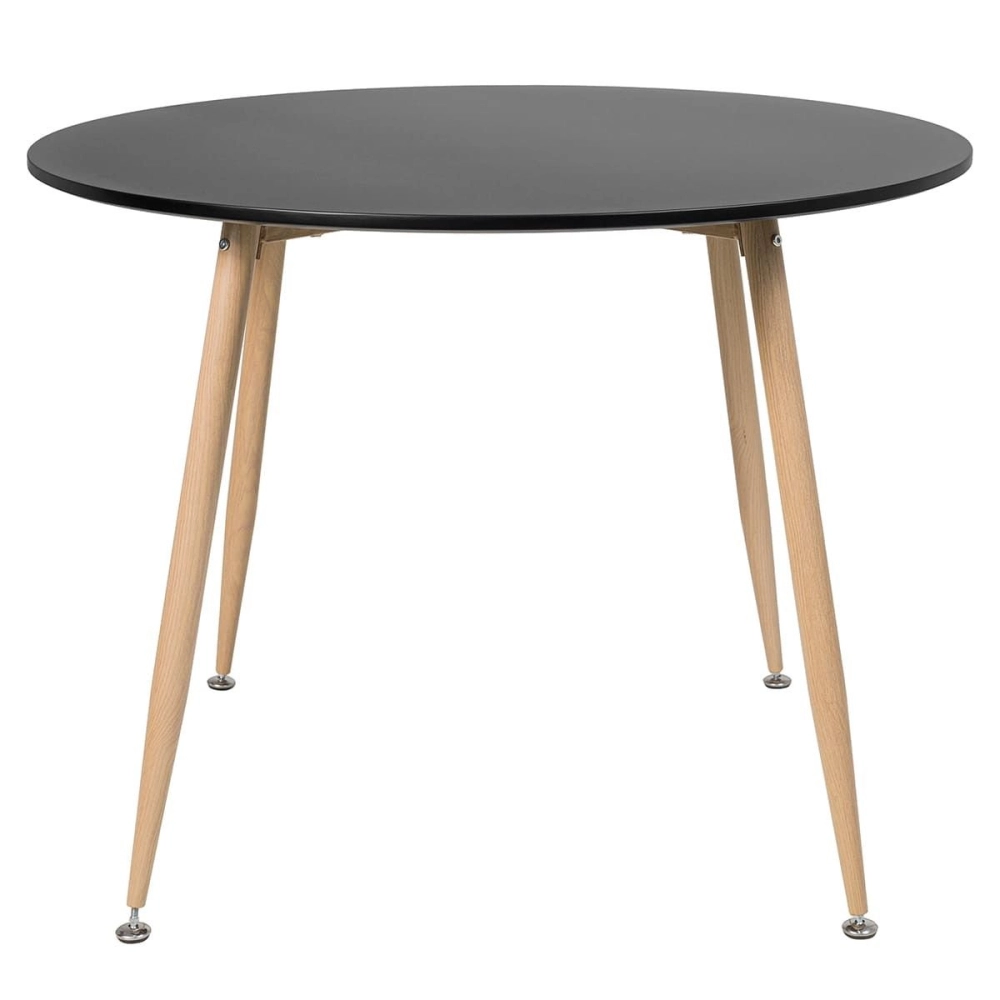 Mesa de Jantar e cozinha Redonda 100 cm Clarice com Tampo em MDF Laqueado - Preto