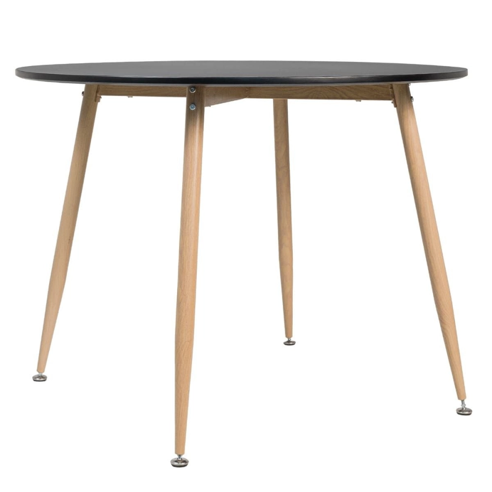 Mesa de Jantar e cozinha Redonda 100 cm Clarice com Tampo em MDF Laqueado - Preto