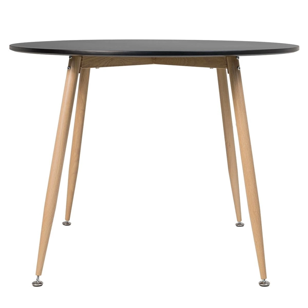 Mesa de Jantar e cozinha Redonda 100 cm Clarice com Tampo em MDF Laqueado - Preto