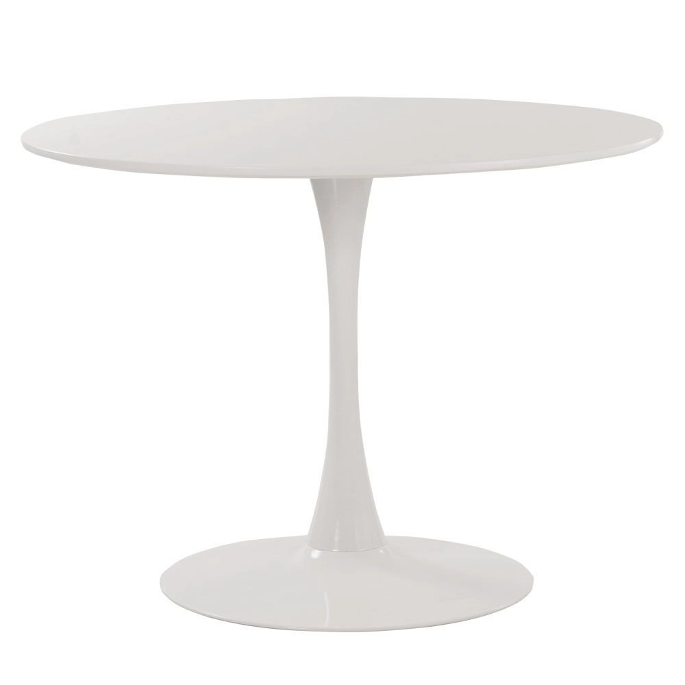 Mesa de Jantar e cozinha Redonda 100 cm Tulipa com Tampo em MDF Laqueado - Branco