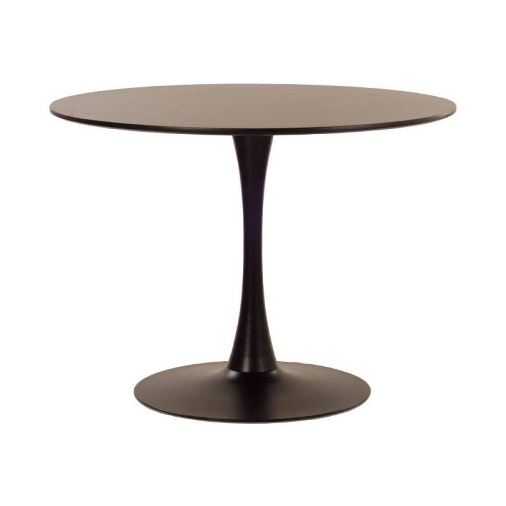 Mesa de Jantar e cozinha Redonda 100 cm Tulipa com Tampo em MDF Laqueado - Preto