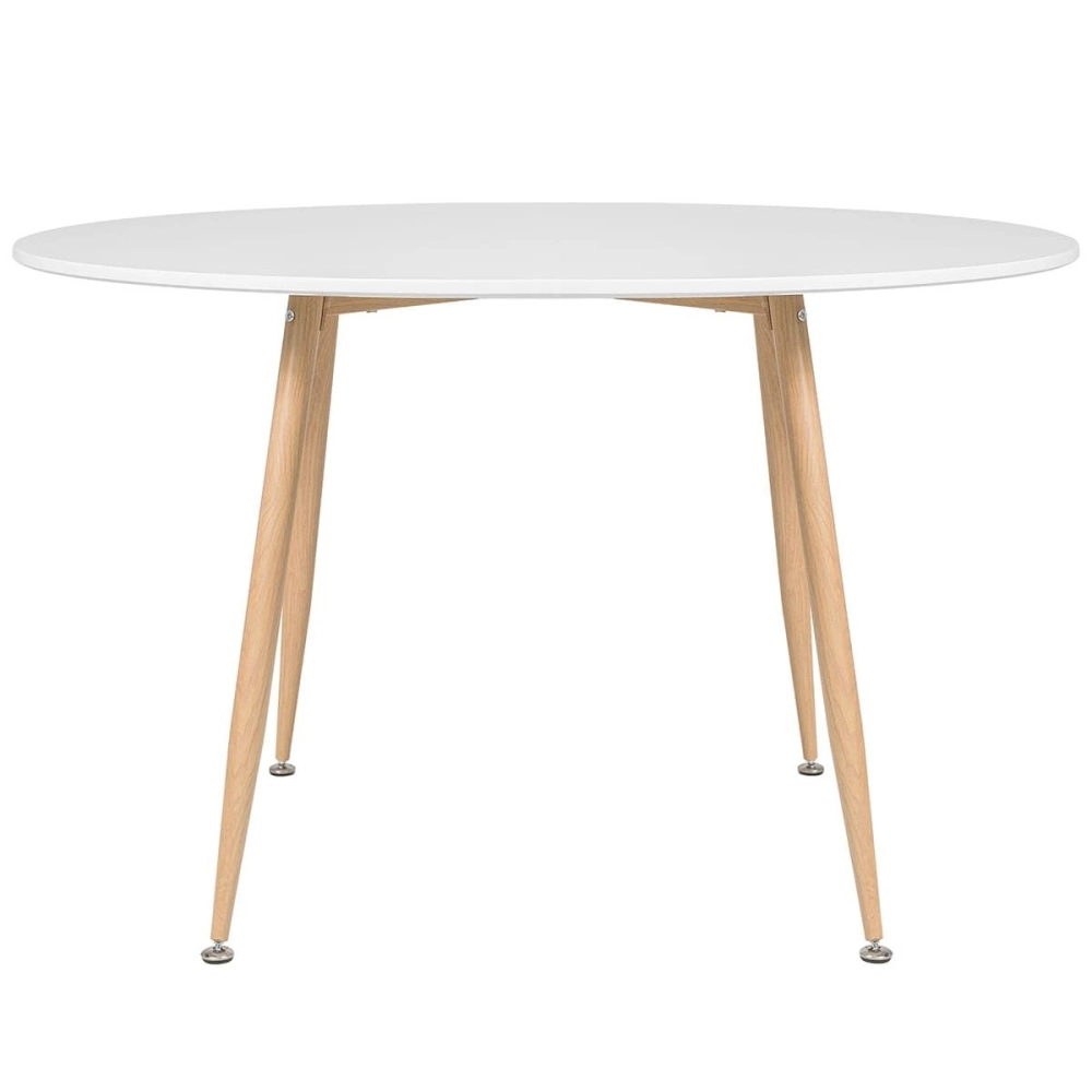 Mesa de Jantar e cozinha Redonda 120 cm Clarice com Tampo em MDF Laqueado - Branco
