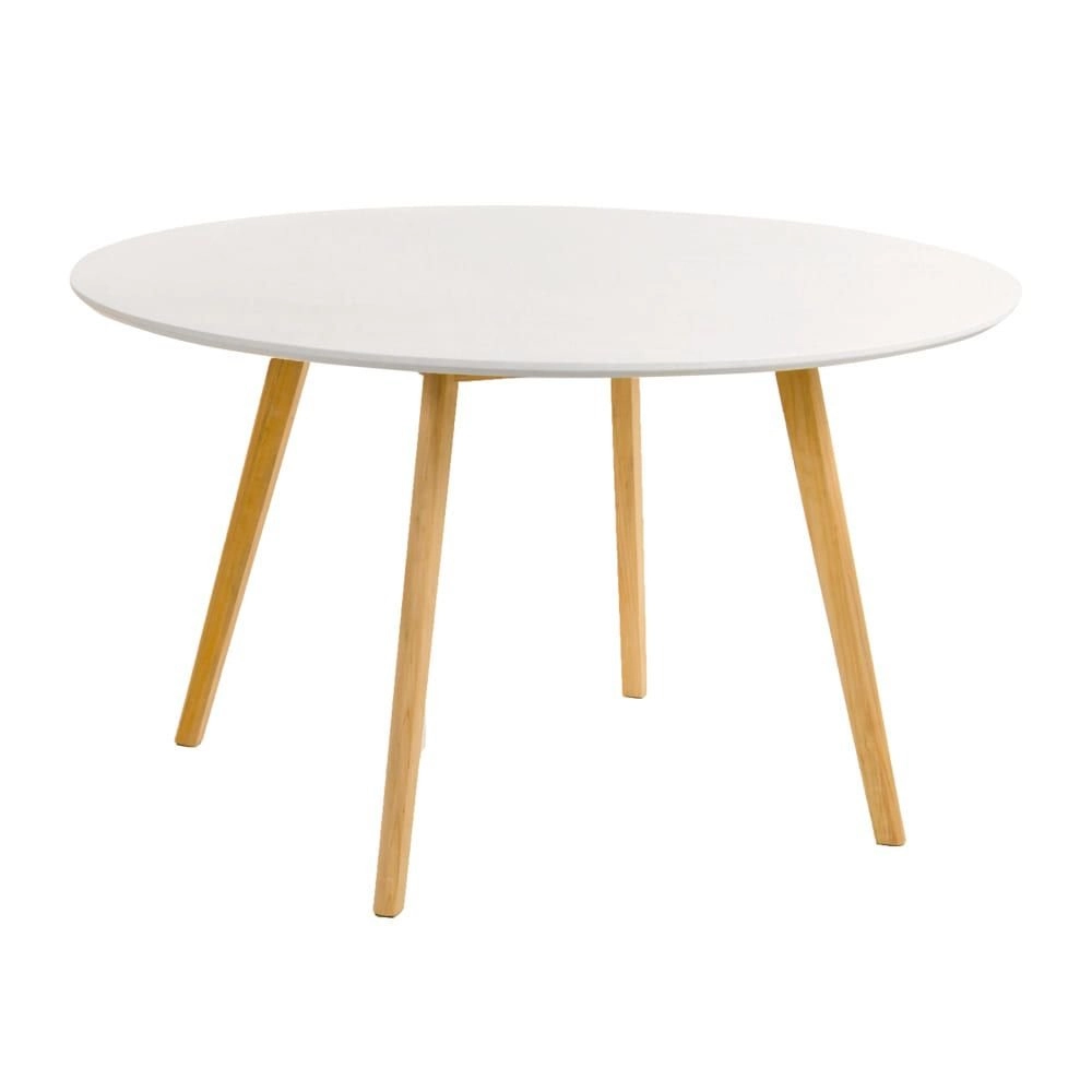 Mesa de Jantar e cozinha Redonda 120 cm Leda com Tampo em MDF Laqueado - Branco