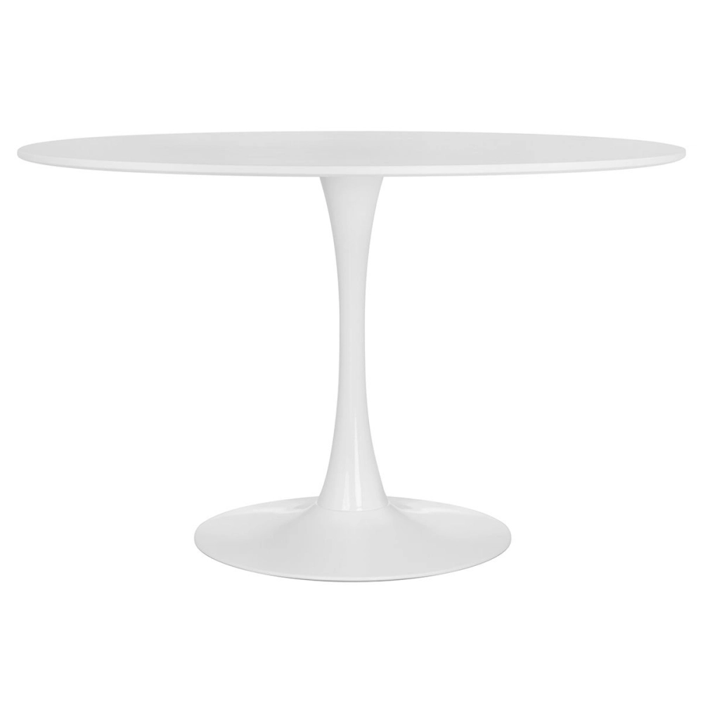 Mesa de Jantar e cozinha Redonda 120 cm Tulipa com Tampo em MDF Laqueado - Branco
