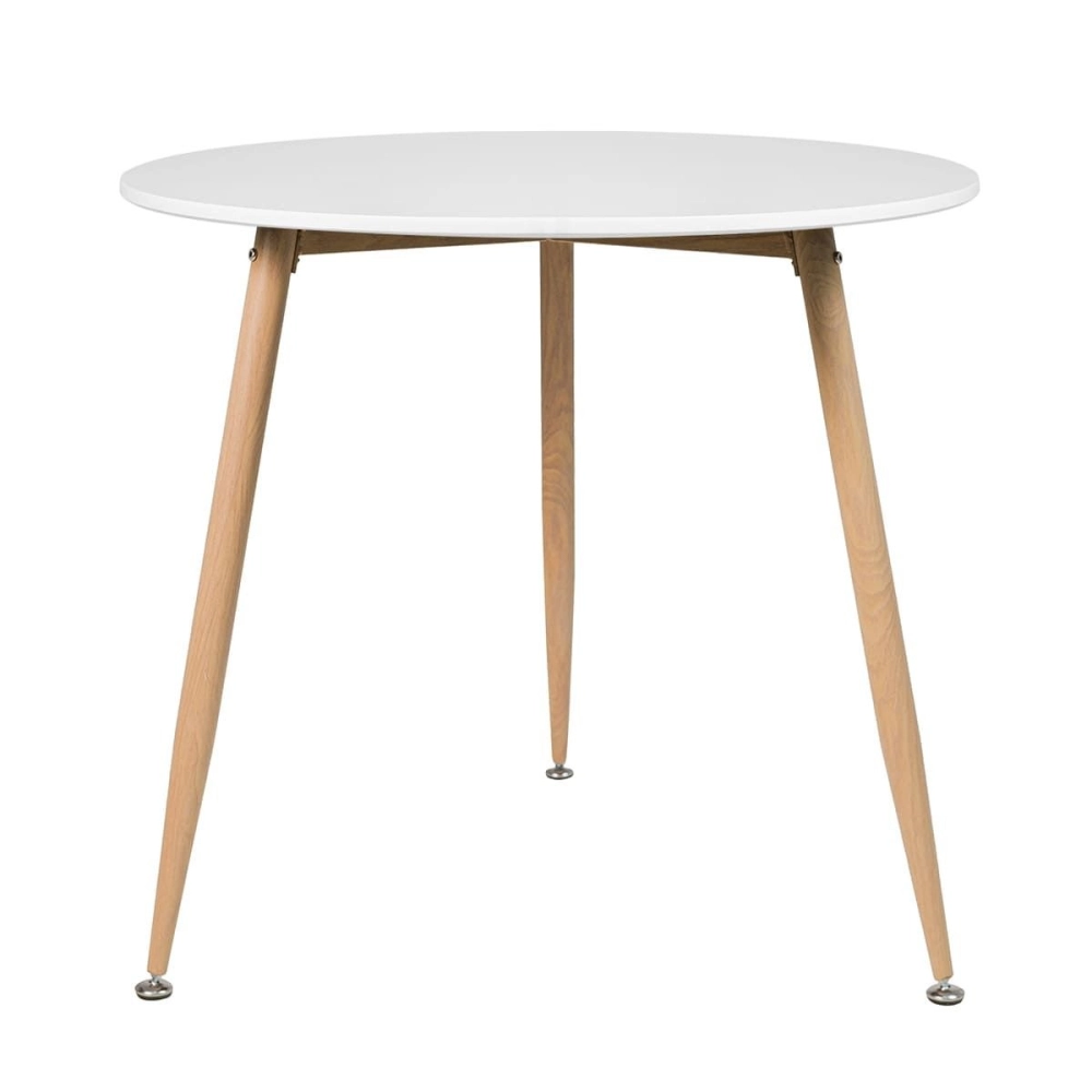 Mesa de Jantar e cozinha Redonda 80 cm Clarice com Tampo em MDF Laqueado - Branco
