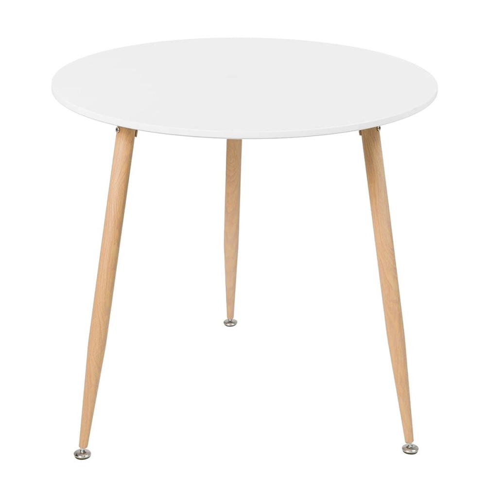 Mesa de Jantar e cozinha Redonda 80 cm Clarice com Tampo em MDF Laqueado - Branco