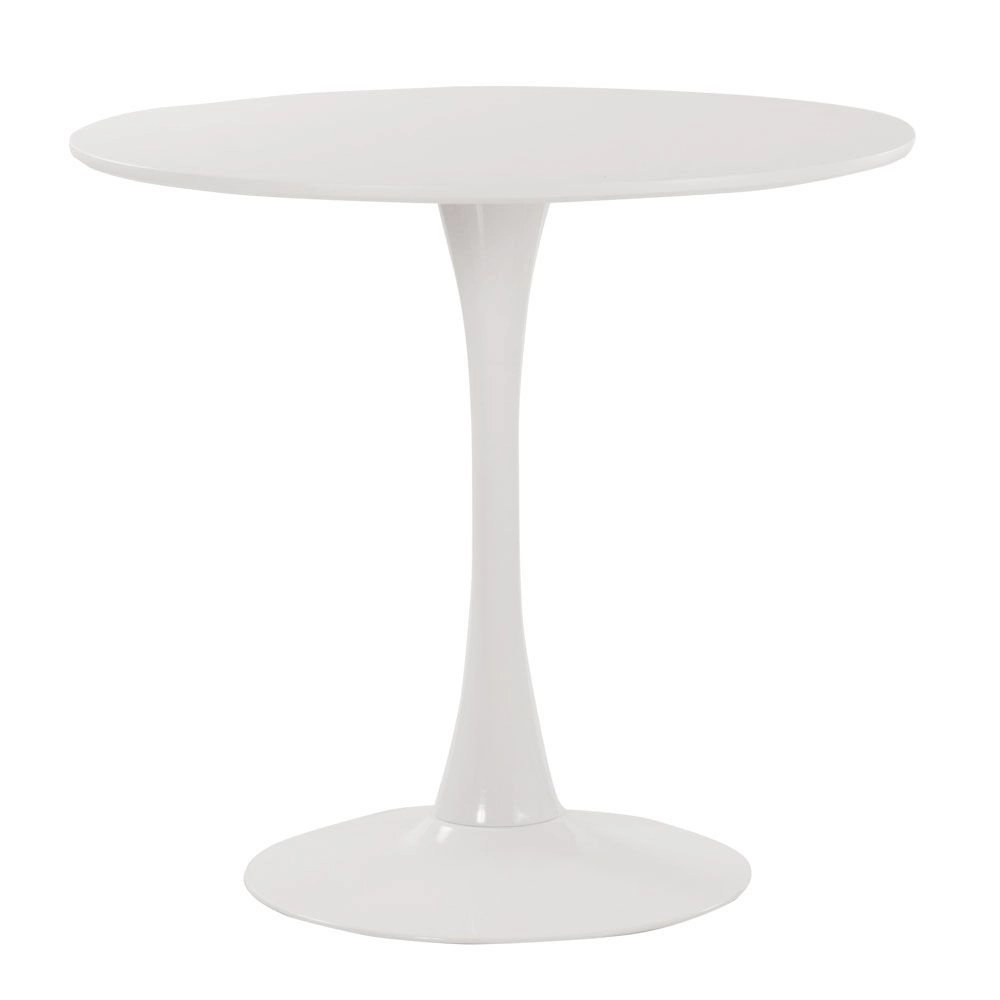 Mesa de Jantar e cozinha Redonda 80 cm Tulipa com Tampo em MDF Laqueado - Branco
