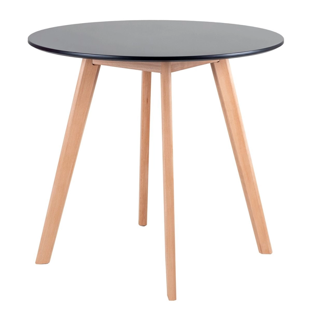 Mesa de jantar redonda Leda 80 cm - Preto