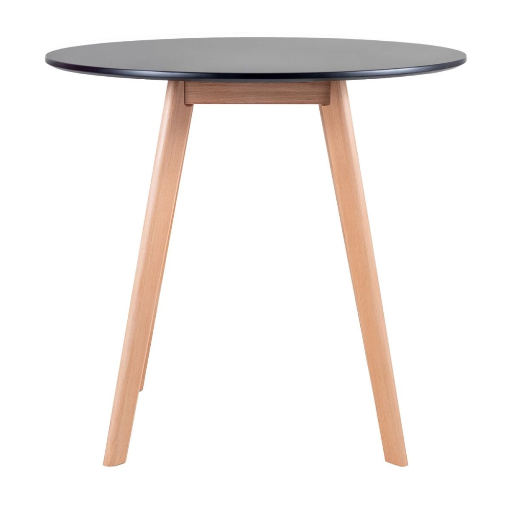 Mesa de jantar redonda Leda 80 cm - Preto