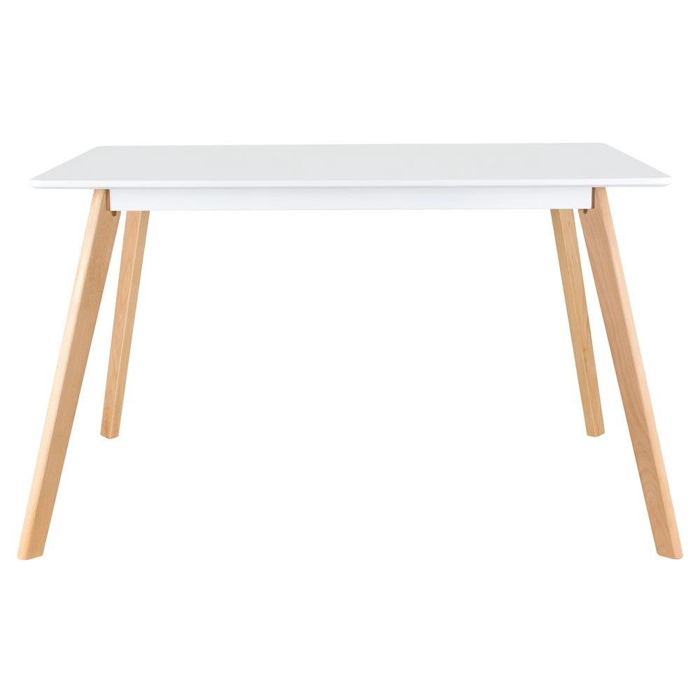 Mesa de jantar retangular 80 x 120 cm preto + 4 cadeiras estofadas Leda - branco Mesa de jantar retangular 80 x 120 cm preto + 4 cadeiras estofadas Leda - branco